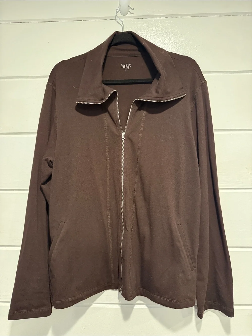 Eileen Fisher black  Zip-Front Shirt Jacket.     Size - XL
